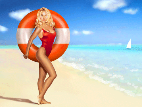 Девушка со спасательным кругом. Девушка на пляже со спасательным кругом. Девушка в купальнике с надувным кругом. Спасательница с кругом.